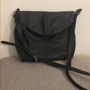 Black leather cross body